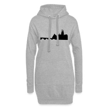 Skyline Regensburg - Hoodie-Kleid - Grau meliert - Vorne
