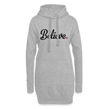 croire - Sweat-shirt à capuche long Femme - gris chiné - Devant