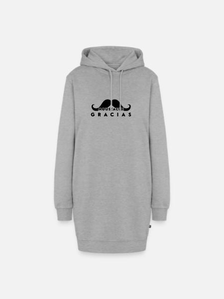 Schnurrbart-Gracias - Hoodie-Kleid - Grau meliert