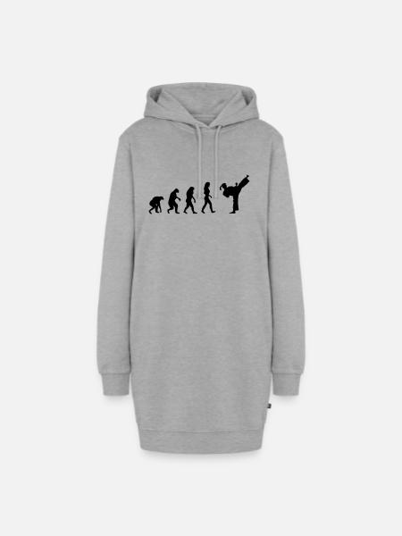 fight evolution frauen - Hoodie-Kleid - Grau meliert