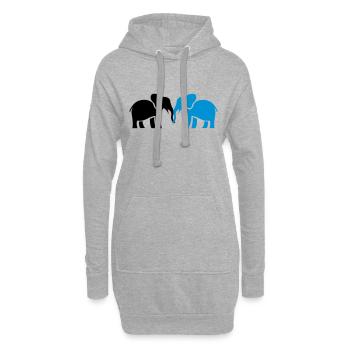 elefanten_2 - Hoodie-Kleid - Grau meliert - Vorne