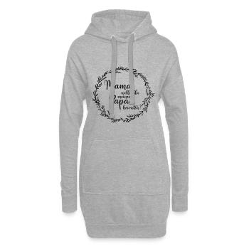 Mama, willst du meinen Papa heiraten? - Hoodie-Kleid - Grau meliert - Vorne