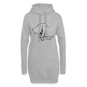 BLACK AND TAN COONHOUND Profil Chiens Wilsigns - Sweat-shirt à capuche long Femme - gris chiné - Devant