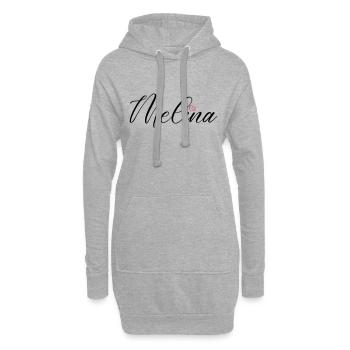 Melina Nom Coeur - Sweat-shirt à capuche long Femme - gris chiné - Devant