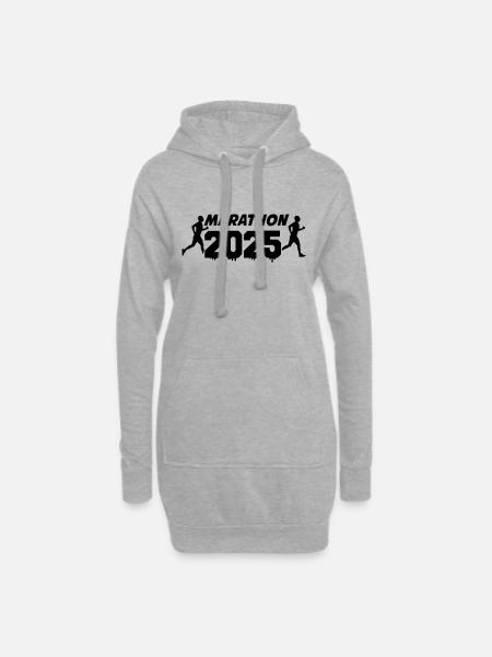 Marathon 2025 - Hoodie-Kleid - Grau meliert