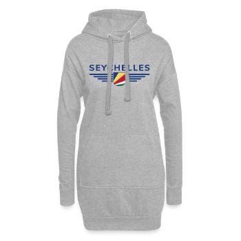 Fans des Seychelles : des t-shirts pour rêver sur l’île - Sweat-shirt à capuche long Femme - gris chiné - Devant