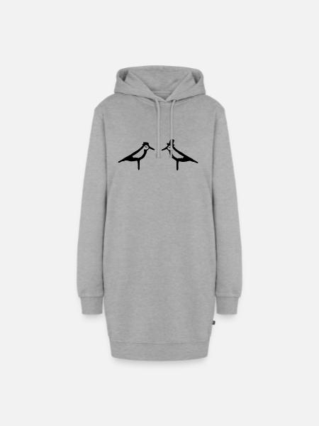 Möwen - Hoodie-Kleid - Grau meliert