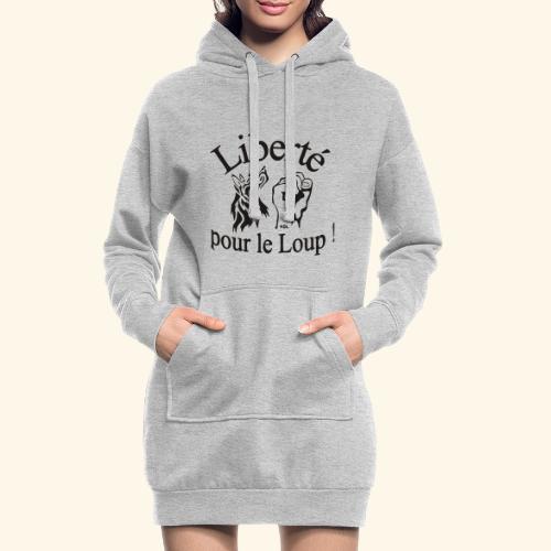 loup_poing2 - Sweat-shirt à capuche long Femme