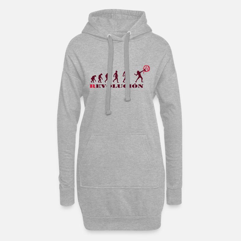 r-evolution, evolution, revolution, street art, - Hoodie-Kleid - Grau meliert