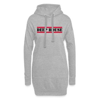 Deep House mit roten Linien - Hoodie-Kleid - Grau meliert - Vorne