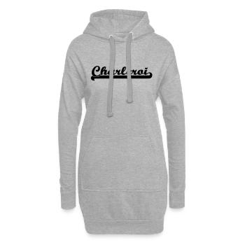 écrit charleroi - Sweat-shirt à capuche long Femme - gris chiné - Devant