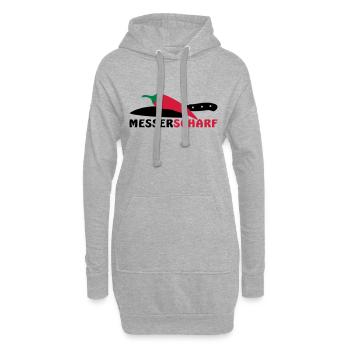 Couteau bien aiguisé - Sweat-shirt à capuche long Femme - gris chiné - Devant