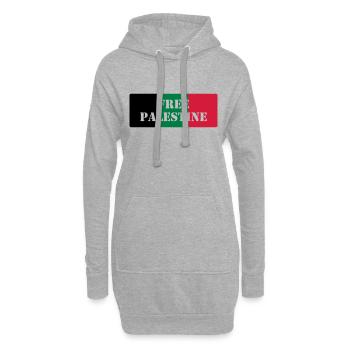Free Palestine - Sweat-shirt à capuche long Femme - gris chiné - Devant