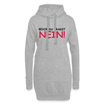 Bevor du fragst; Nein! - Hoodie-Kleid - Grau meliert - Vorne