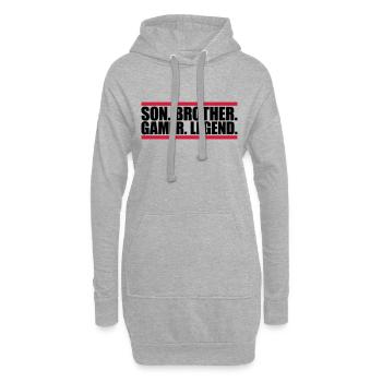 son brother gamer legend - Hoodie-Kleid - Grau meliert - Vorne