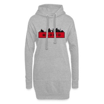 Ville de Madrid - Espagne - Sweat-shirt à capuche long Femme - gris chiné - Devant