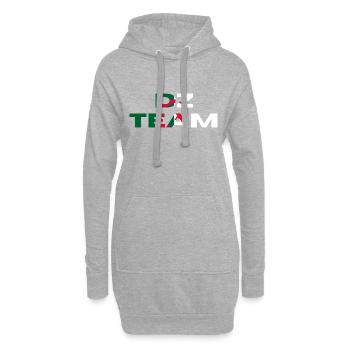 Dz team - idée cadeau Algérie - Sweat-shirt à capuche long Femme - gris chiné - Devant