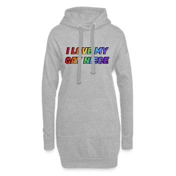 Ich liebe meine schwule Nichte - Hoodie-Kleid - Grau meliert - Vorne