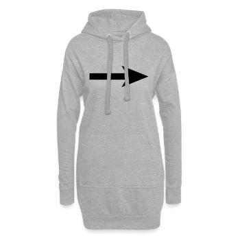 flèche - Sweat-shirt à capuche long Femme - gris chiné - Devant