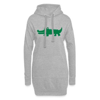 Krokodil - Hoodie-Kleid - Grau meliert - Vorne