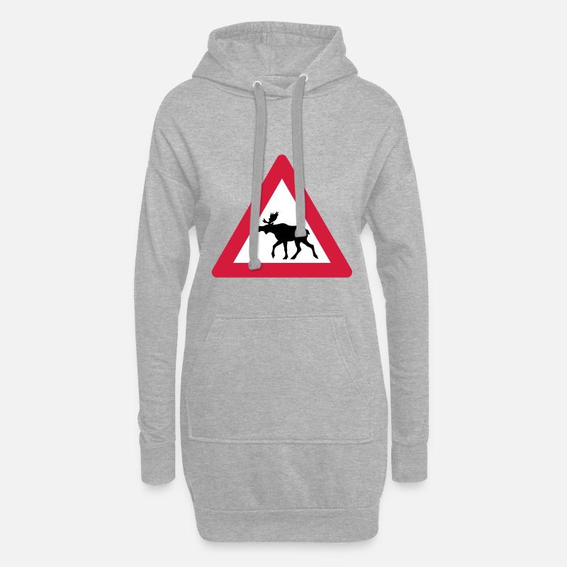 Warnung Moose Anmelden - Hoodie-Kleid - Grau meliert