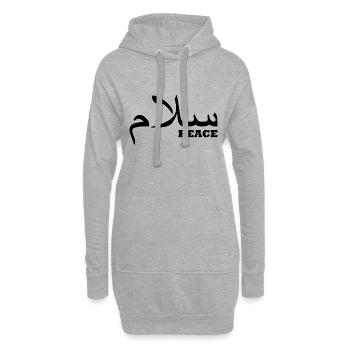 Salam / Frieden / Hallo - Hoodie-Kleid - Grau meliert - Vorne