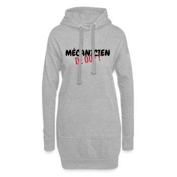 mécanique / mécanicien / mécano / garage - Sweat-shirt à capuche long Femme - gris chiné - Devant