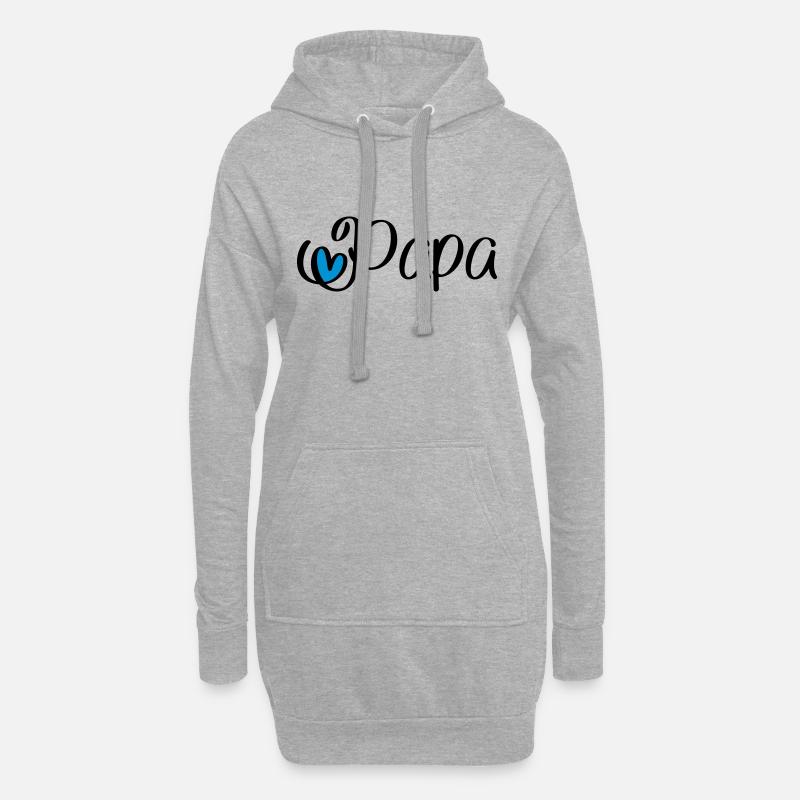 Papa - Hoodie-Kleid - Grau meliert