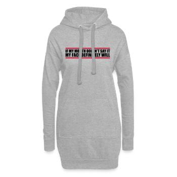 Mon visage le fera certainement - Sweat-shirt à capuche long Femme - gris chiné - Devant