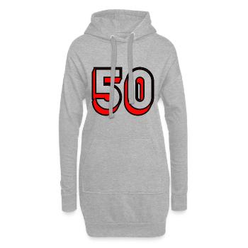 50. HAPPY BIRTHDAY. JOYEUX ANNIVERSAIRE - Sweat-shirt à capuche long Femme - gris chiné - Devant