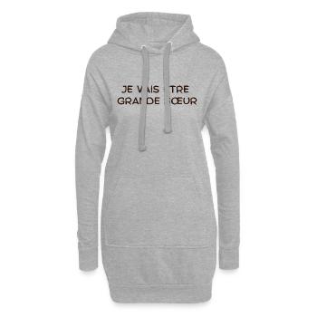 Ich werde eine große Schwester sein - Hoodie-Kleid - Grau meliert - Vorne