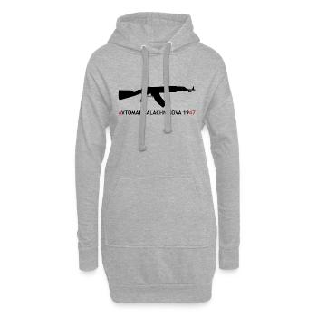 AK-47 - Sweat-shirt à capuche long Femme - gris chiné - Devant