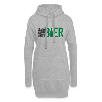 Wasser reichen. Bier - Hoodie-Kleid - Grau meliert - Vorne