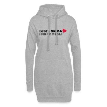 Beste Mama - Hoodie-Kleid - Grau meliert - Vorne
