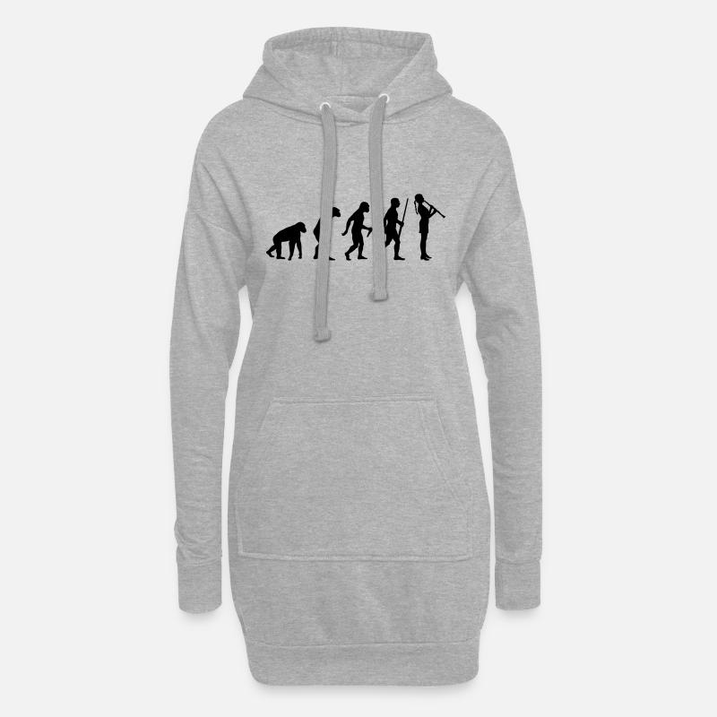 Clarinetist Evolution - Hoodie-Kleid - Grau meliert