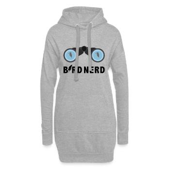 Bird Nerd (birdwatcher) - Hoodie Dress - heather grey - Front