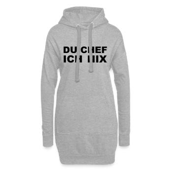 Du Chef - Ich Nix - Hoodie-Kleid - Grau meliert - Vorne