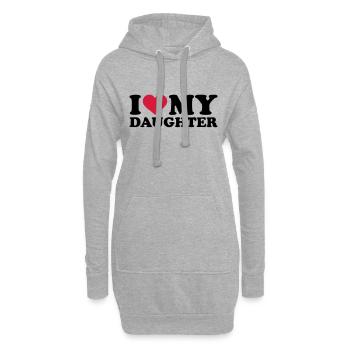 I love my daughter - Sweat-shirt à capuche long Femme - gris chiné - Devant