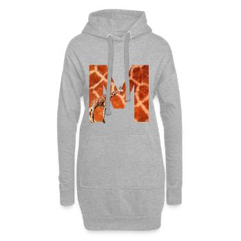 girafe m - Sweat-shirt à capuche long Femme - gris chiné - Devant