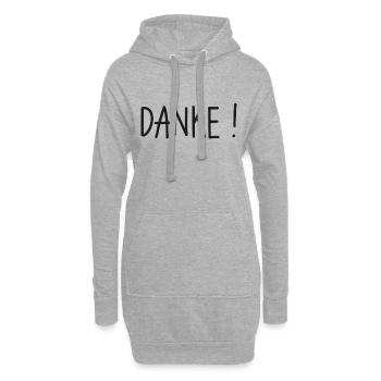 Danke! Dankeschön sagen. - Hoodie-Kleid - Grau meliert - Vorne