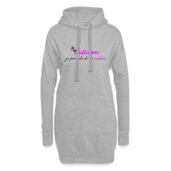 je ne vieillis pas je prend de la valeur humour - Sweat-shirt à capuche long Femme - gris chiné - Devant