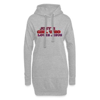 Juste une fille qui aime Jésus - Sweat-shirt à capuche long Femme - gris chiné - Devant