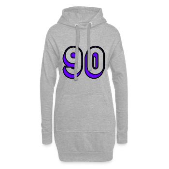 90 JAHRE. 90-JÄHRIGES JUBILÄUM. GEBURTSTAG 90 JAHRE. 90 - Hoodie-Kleid - Grau meliert - Vorne