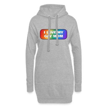 Ich liebe meine schwule Mutter - Hoodie-Kleid - Grau meliert - Vorne