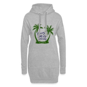 Life Is Really Good Every Day Is Saturday - Hoodie-Kleid - Grau meliert - Vorne