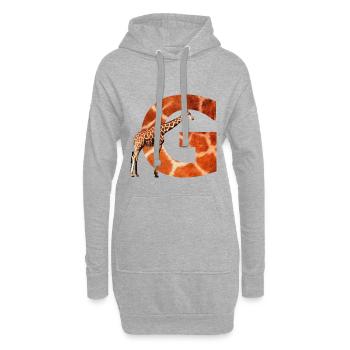 girafe g - Sweat-shirt à capuche long Femme - gris chiné - Devant