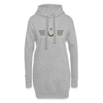 Türkiye Turquie Turquie Ailes et croissant de lune - Sweat-shirt à capuche long Femme - gris chiné - Devant