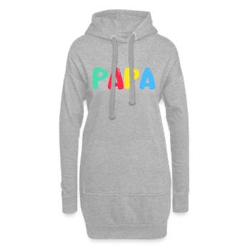 Papa - Sweat-shirt à capuche long Femme - gris chiné - Devant
