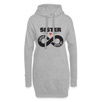 Soeur Toujours Sur Jamais Off Soeur Amour Coeur - Sweat-shirt à capuche long Femme - gris chiné - Devant