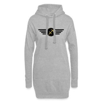 Sternzeichen Schütze, exklusives T-Shirt Design - Hoodie-Kleid - Grau meliert - Vorne